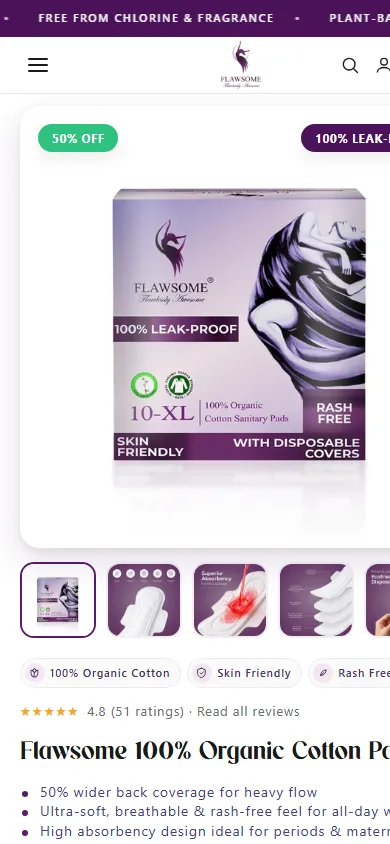 Flawsome PDP mobile after redesign