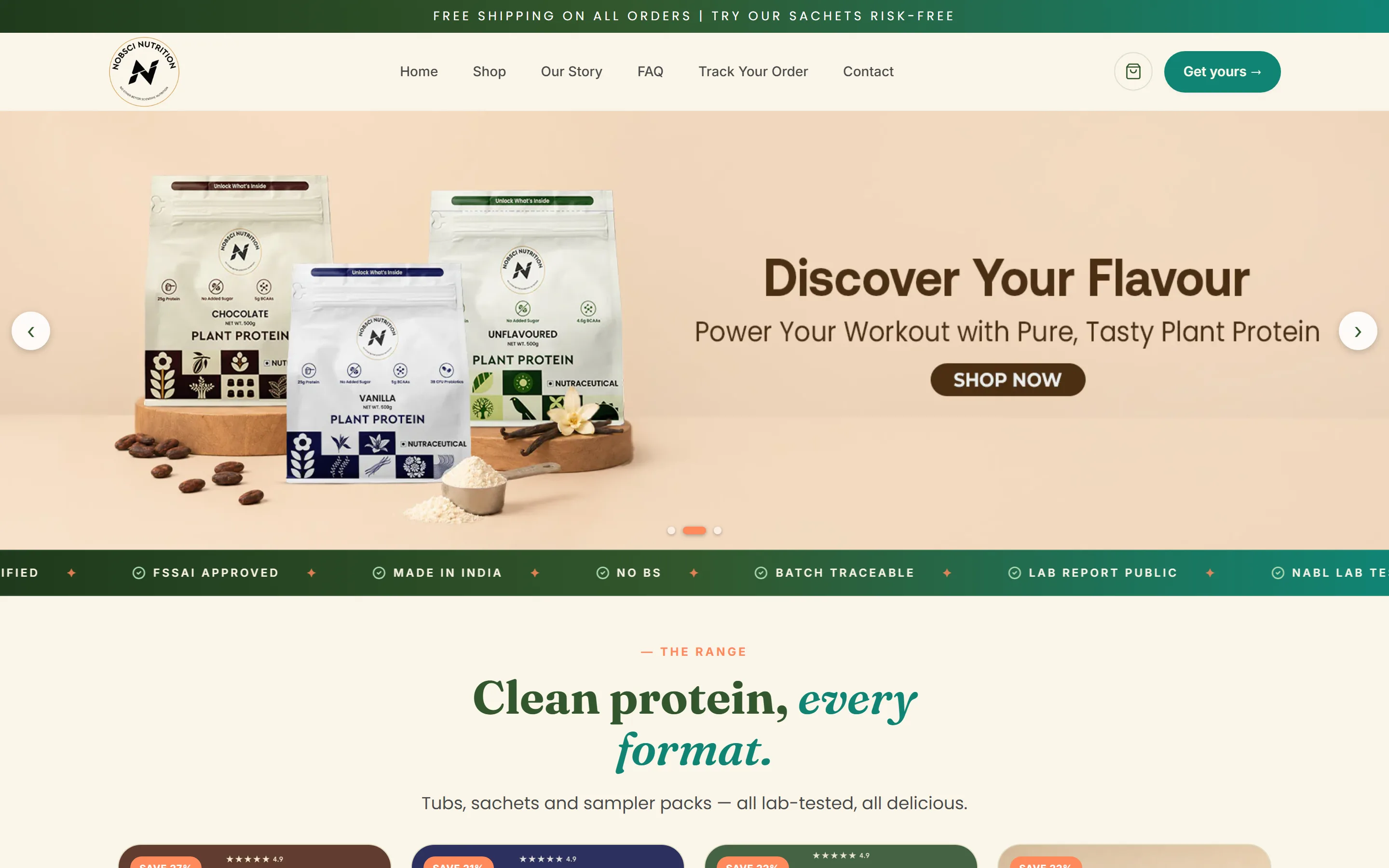 Nobsci Nutrition storefront